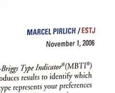 MBTI Ergebnis: ESTJ